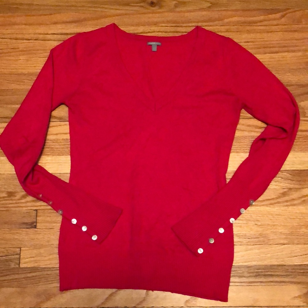 Charlotte Russe magenta v-neck sweater.